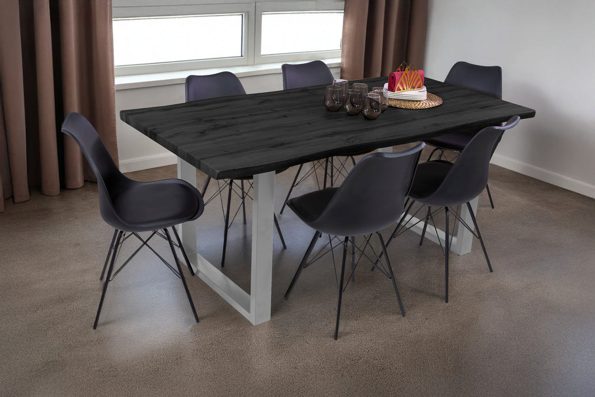 #160x85 #holzgrau-optik #u-gestellsilber
