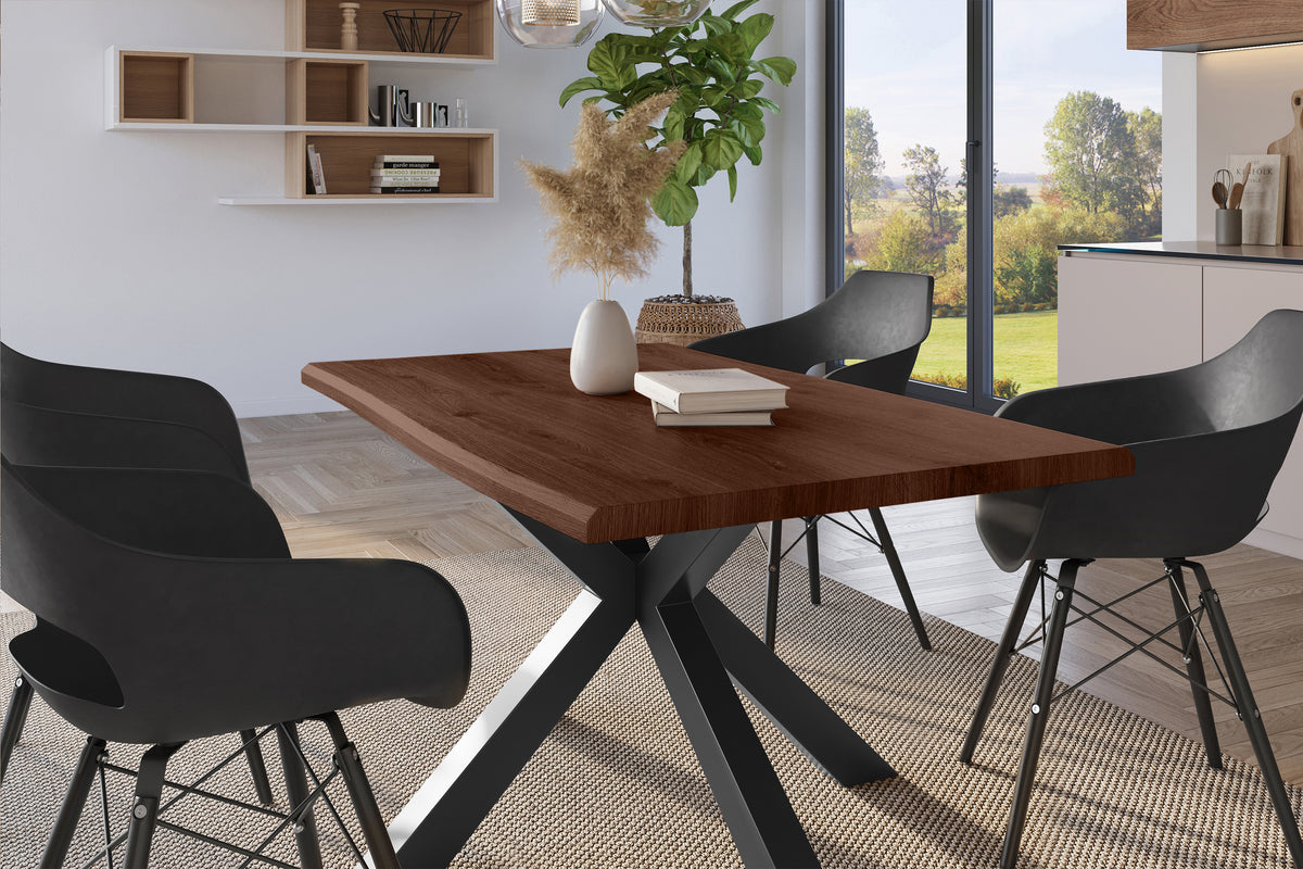#120x80 #holznussbaum-optik #spider-gestellschwarz