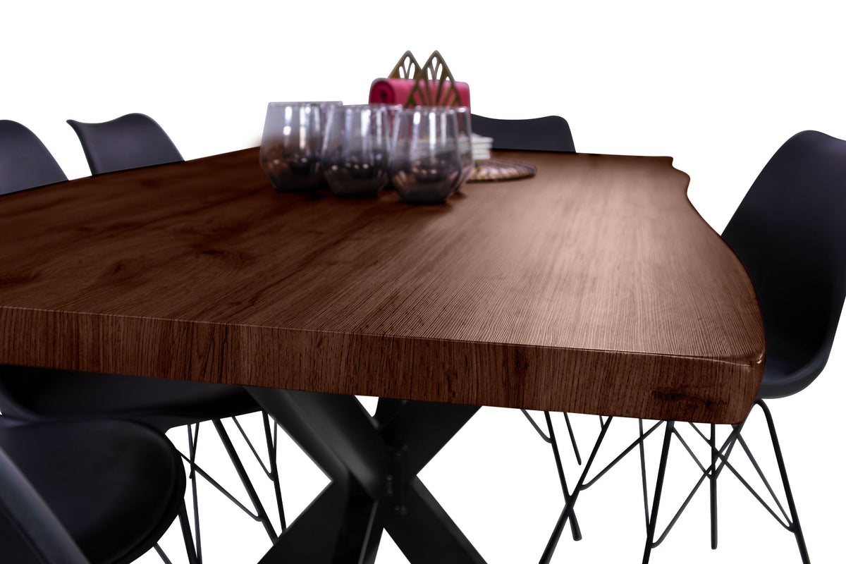 #160x85 #holznussbaum-optik #spider-gestellschwarz