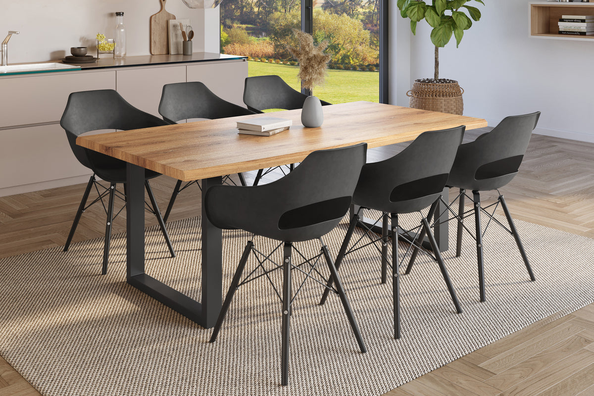 #220x100 #holzwildeiche-optik #u-gestellschwarz