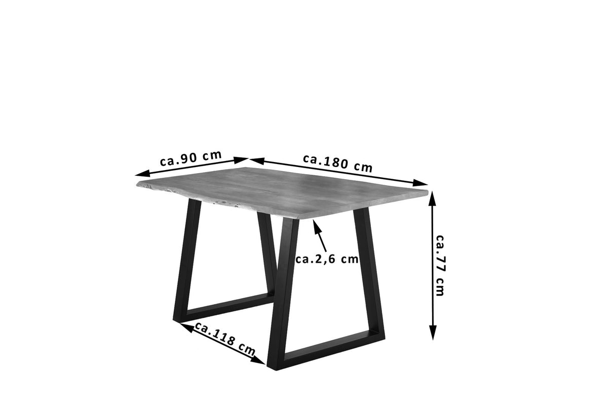 #180x90 #nussbaumfarben #v-gestellschwarz
