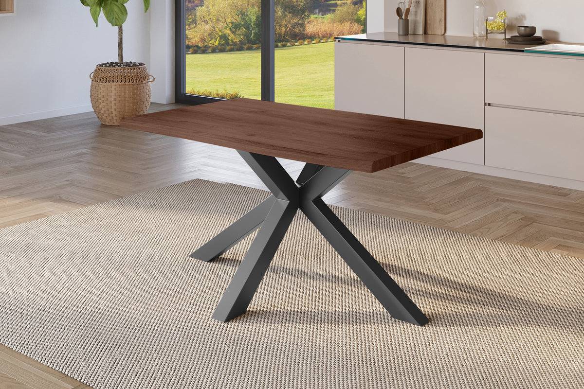 #140x80 #holznussbaum-optik #spider-gestellschwarz