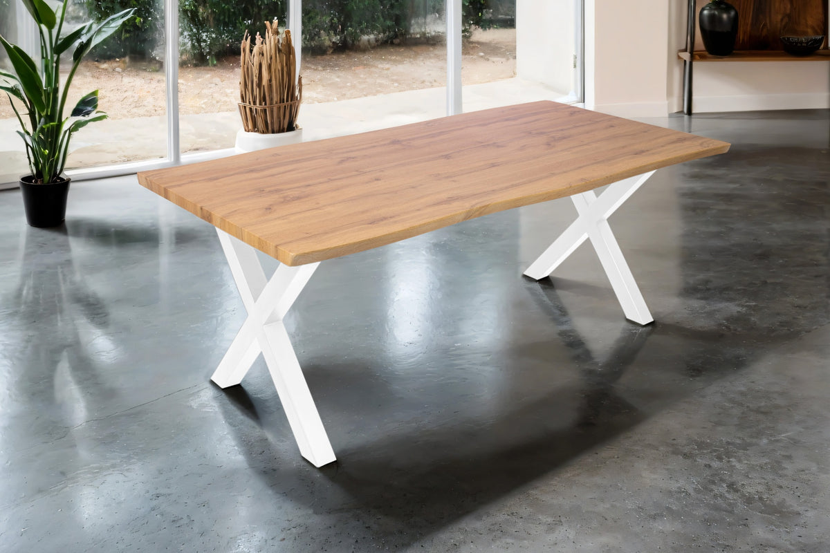 #160x85 #holzwildeiche-optik #x-gestellweiß