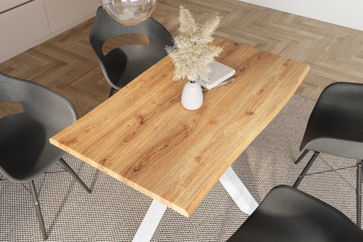 #140x80 #holzwildeiche-optik #spider-gestellweiß