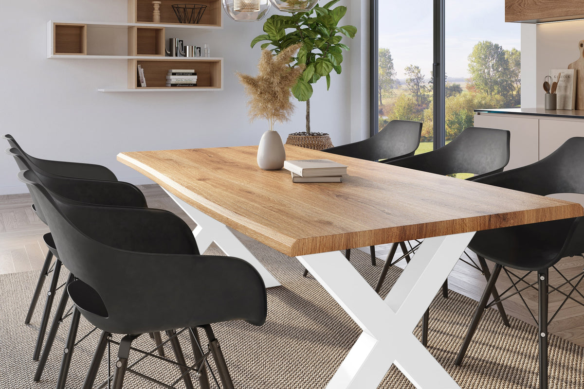 #180x90 #holzwildeiche-optik #x-gestellweiß