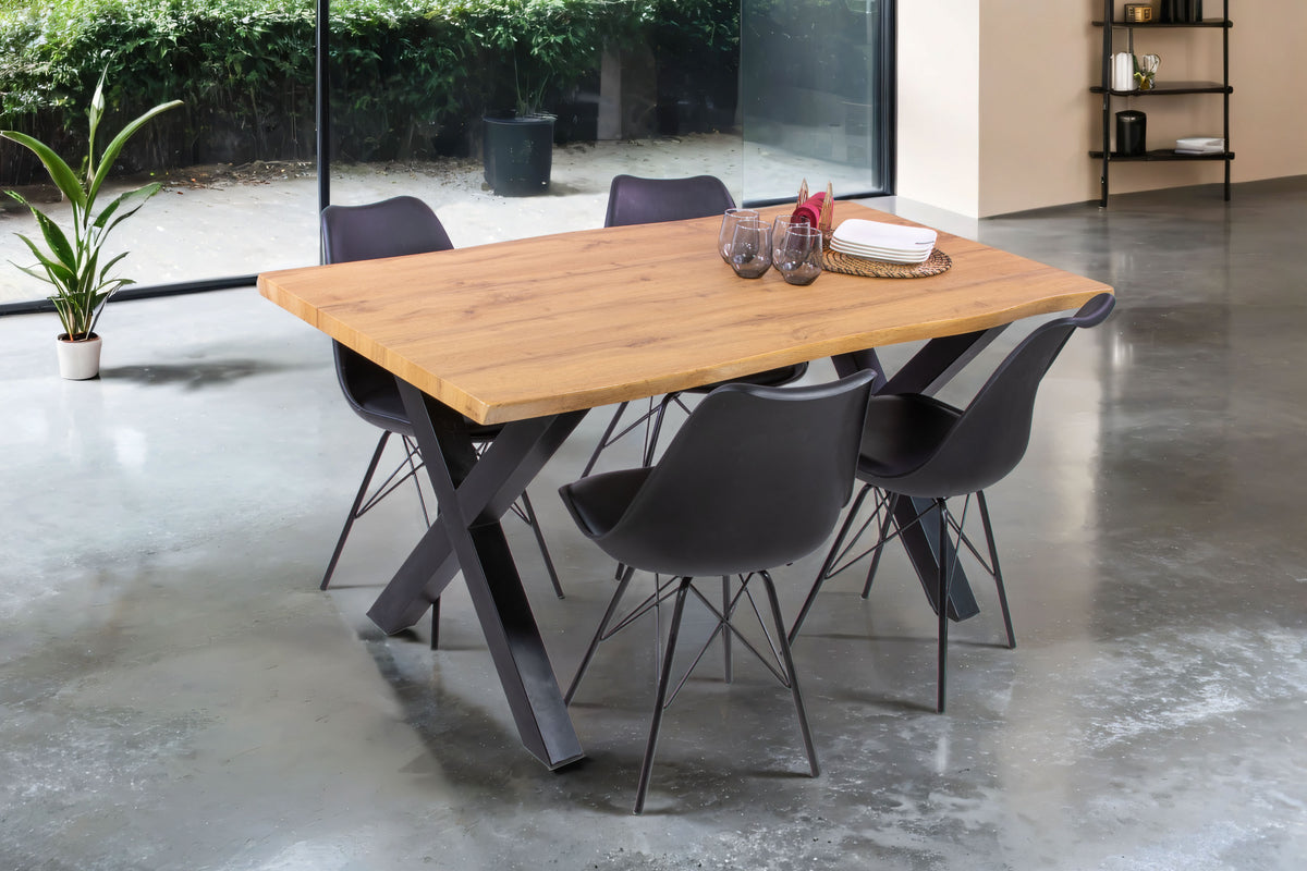 #160x85 #holzwildeiche-optik #x-gestellschwarz