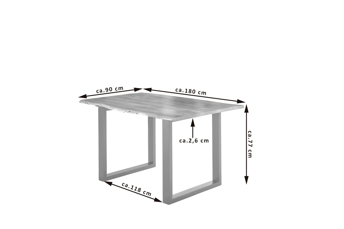 #180x90 #naturfarben #u-gestellsilber