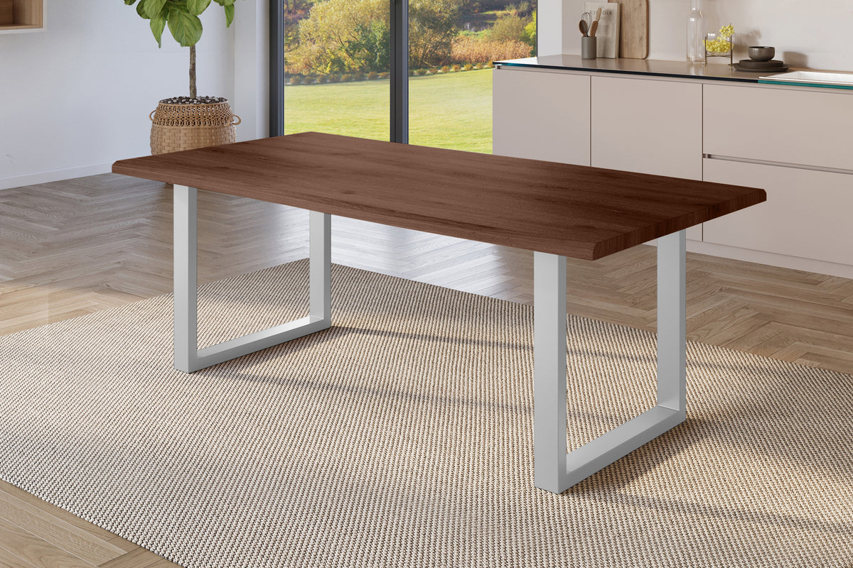 #240x100 #holznussbaum-optik #u-gestellsilber
