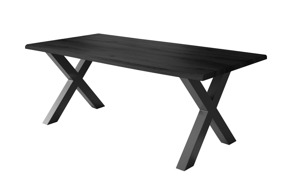 #240x100 #holzgrau-optik #x-gestellschwarz