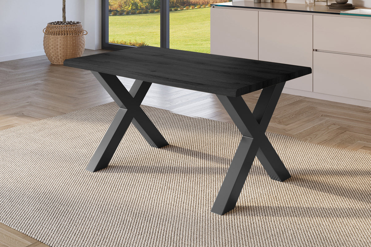 #140x80 #holzgrau-optik #x-gestellschwarz