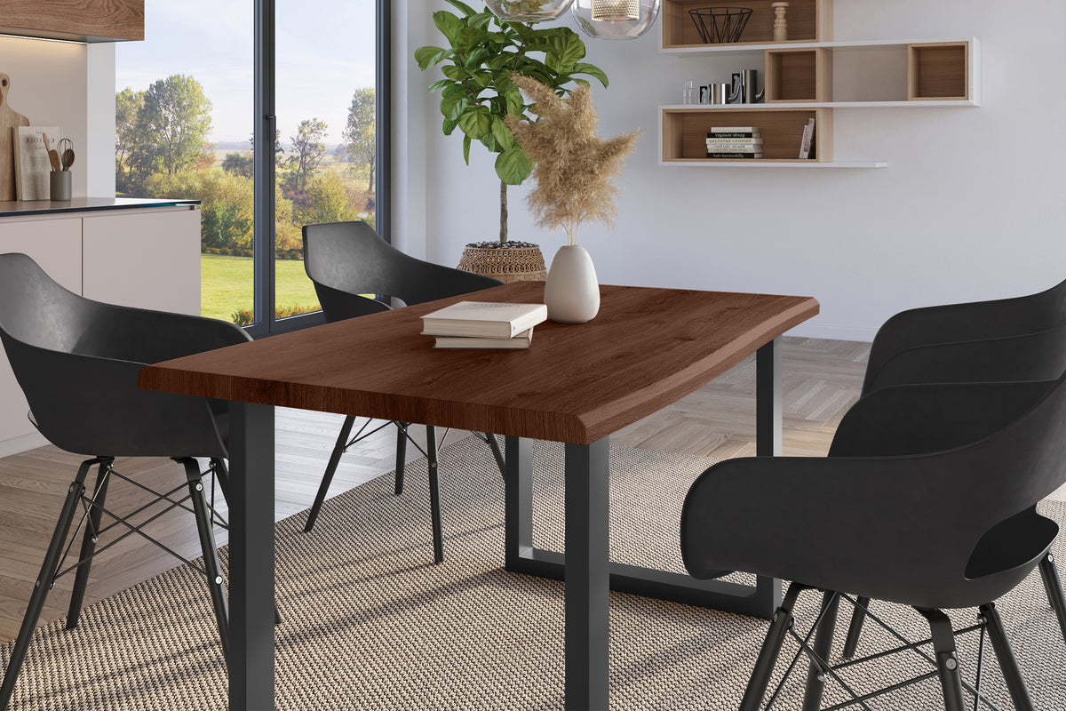 #140x80 #holznussbaum-optik #u-gestellschwarz