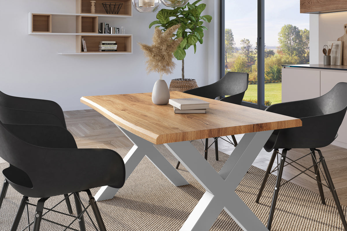 #120x80 #holzwildeiche-optik #x-gestellsilber
