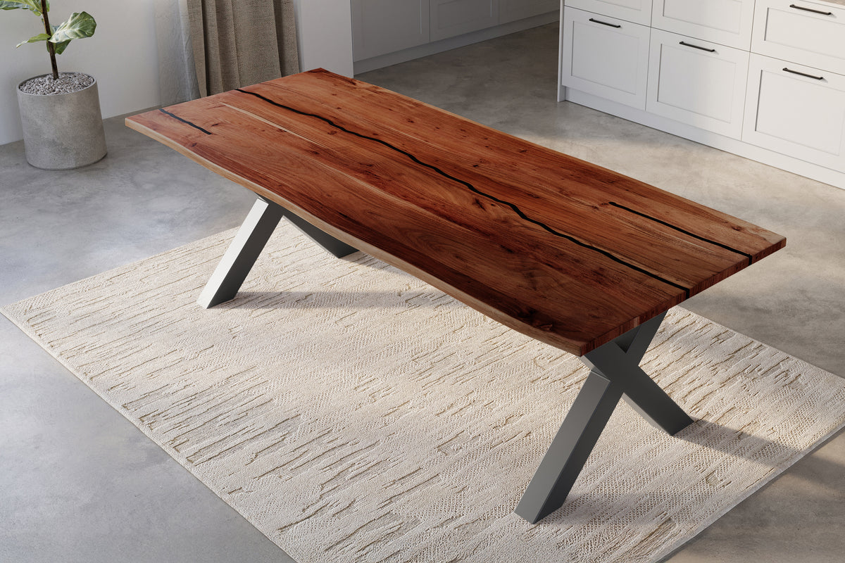 #260x100 #nussbaumfarben #x-gestellschwarz