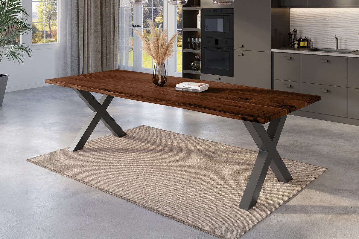 #260x100 #nussbaumfarben #x-gestellschwarz
