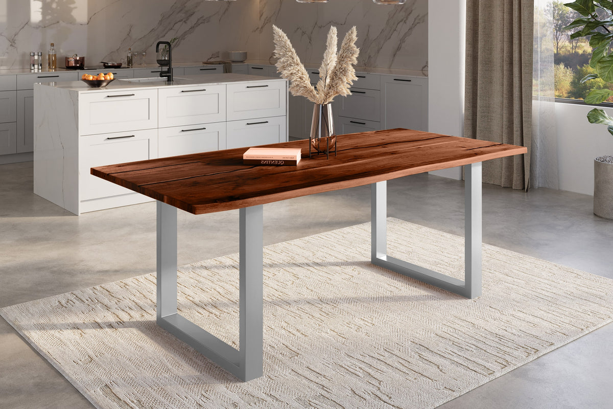 #220x100 #nussbaumfarben #u-gestellsilber