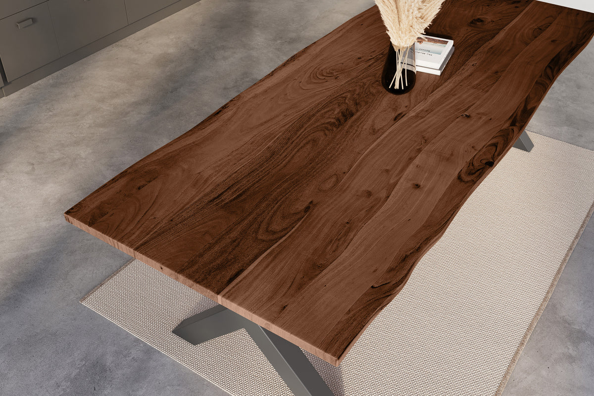 #240x100 #nussbaumfarben #x-gestellschwarz