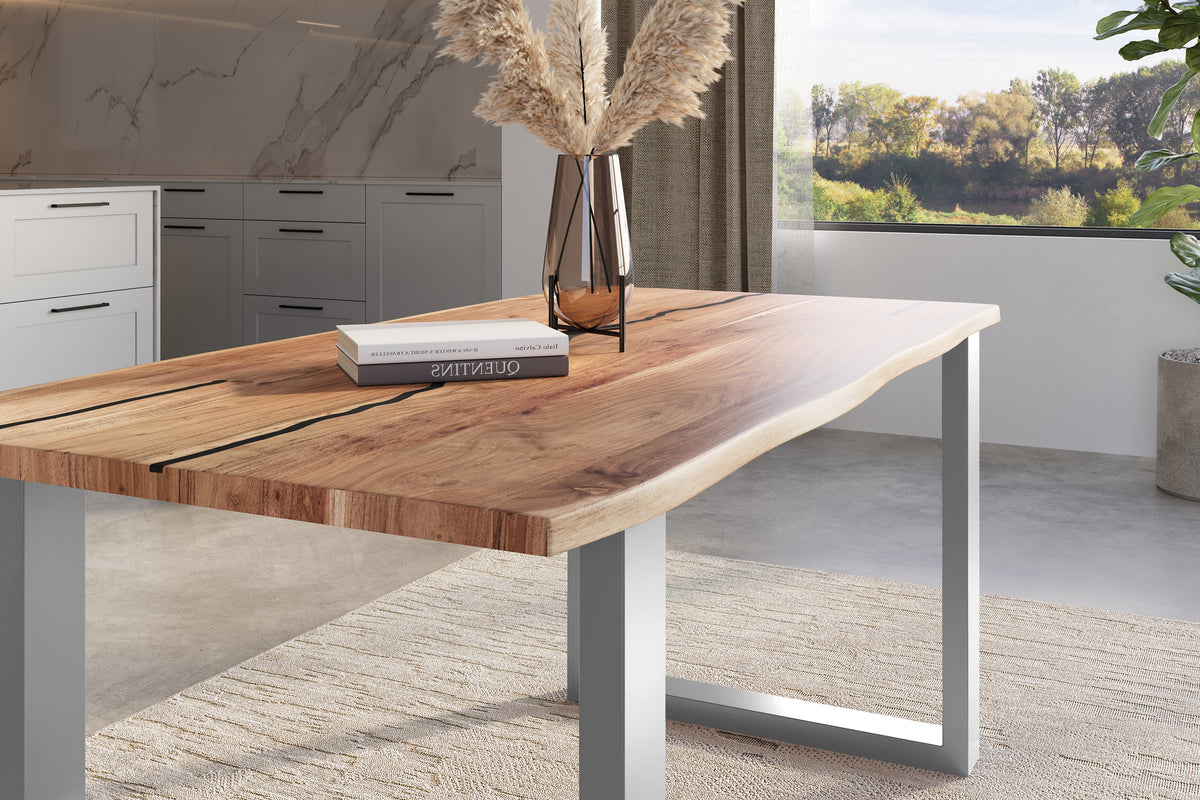 #180x90 #naturfarben #u-gestellsilber