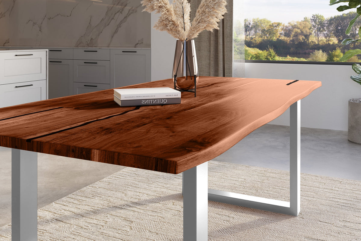 #220x100 #nussbaumfarben #u-gestellsilber