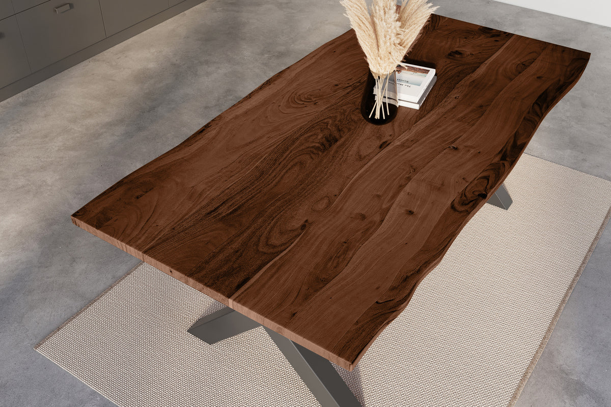 #200x100 #nussbaumfarben #x-gestellschwarz