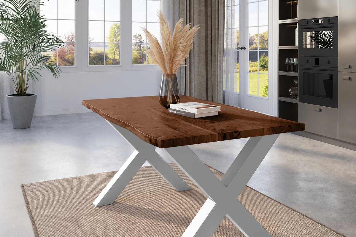 #120x80 #nussbaumfarben #x-gestellsilber