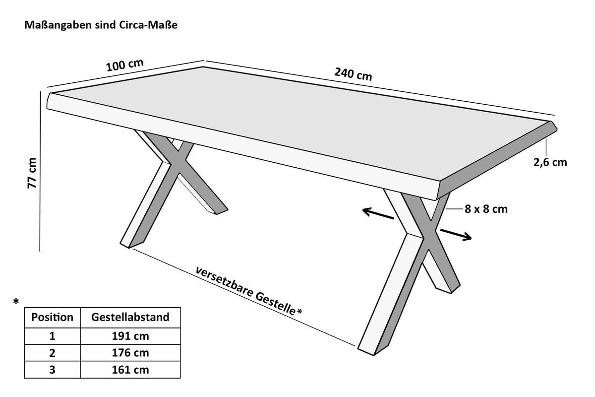#240x100 #naturfarben #x-gestellschwarz