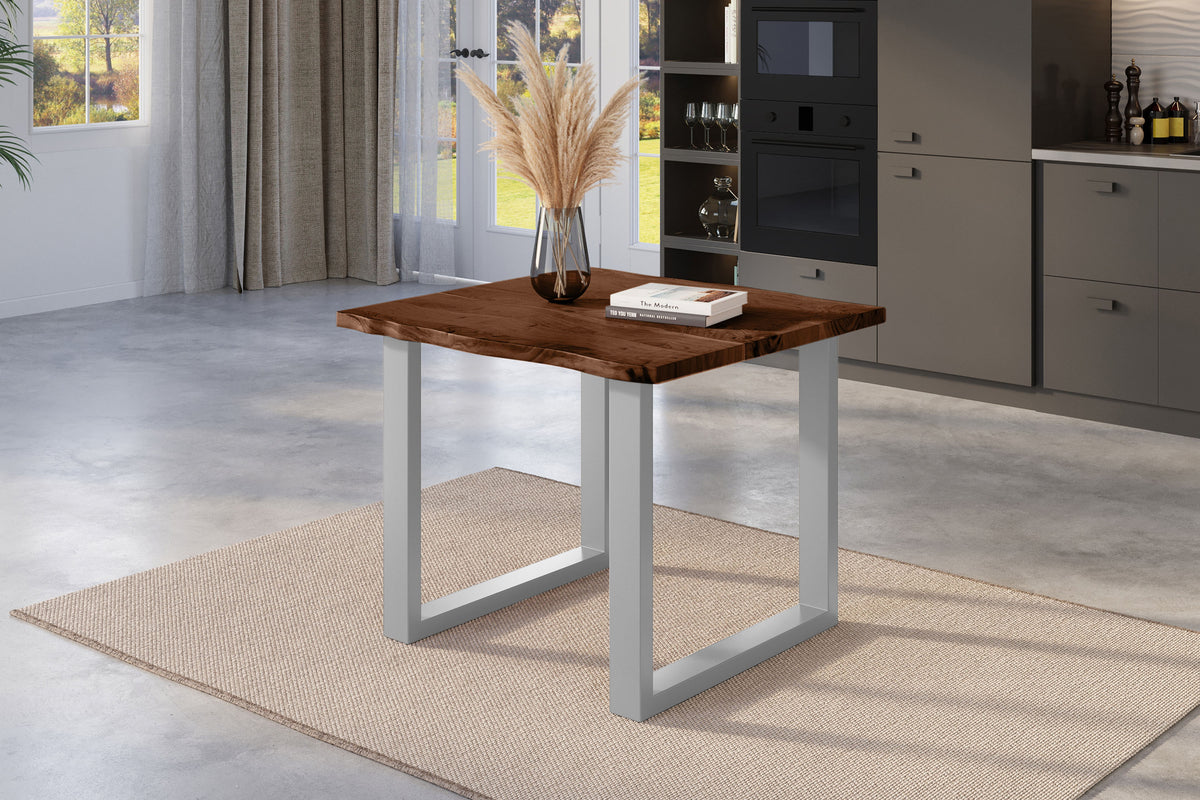 #80x80 #nussbaumfarben #u-gestellsilber