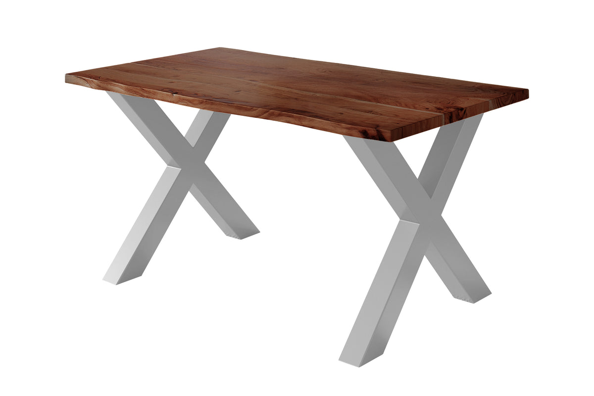 #140x80 #nussbaumfarben #x-gestellsilber