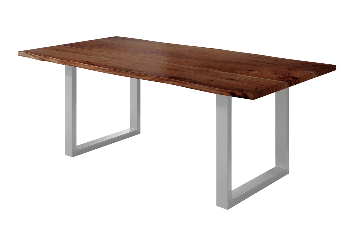 #200x100 #nussbaumfarben #u-gestellsilber