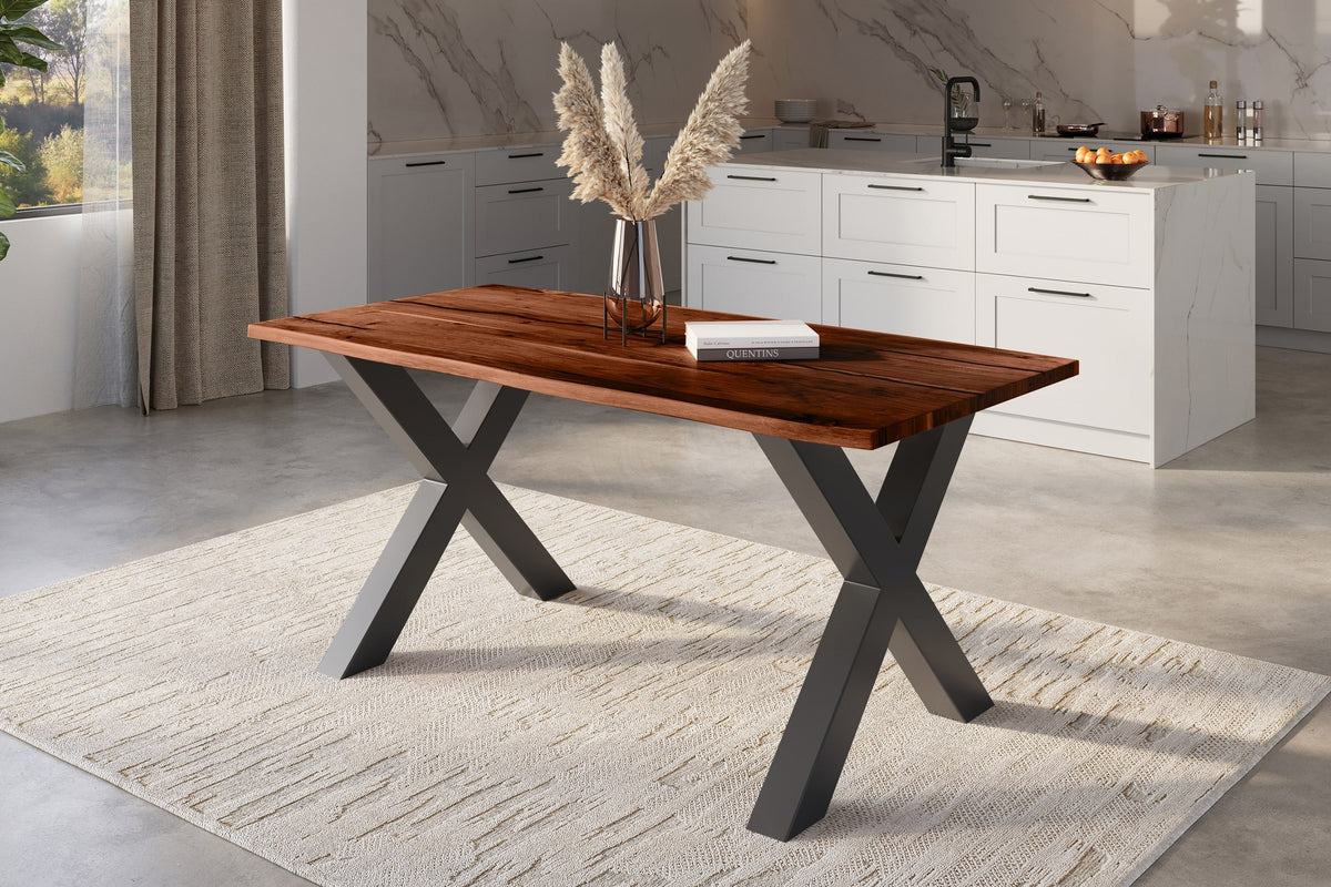 #180x90 #nussbaumfarben #x-gestellschwarz