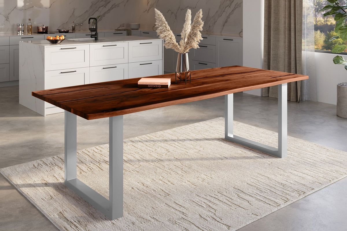 #260x100 #nussbaumfarben #u-gestellsilber