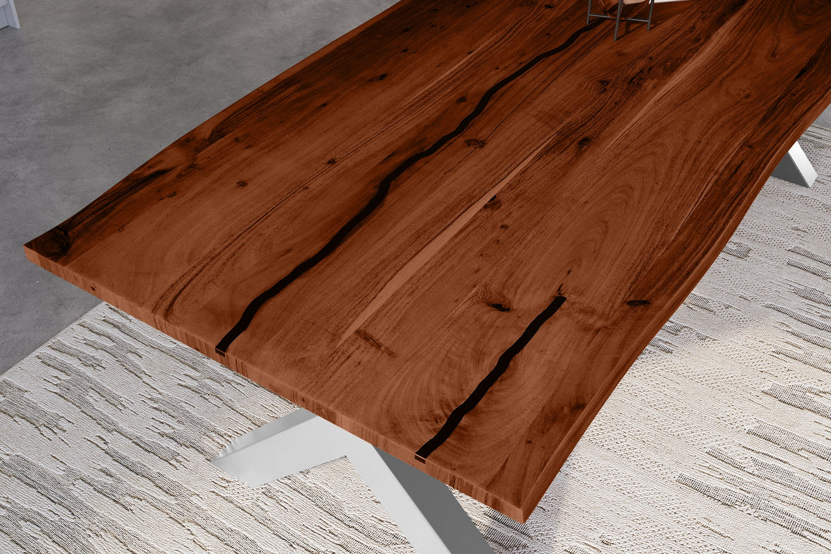 #260x100 #nussbaumfarben #x-gestellsilber