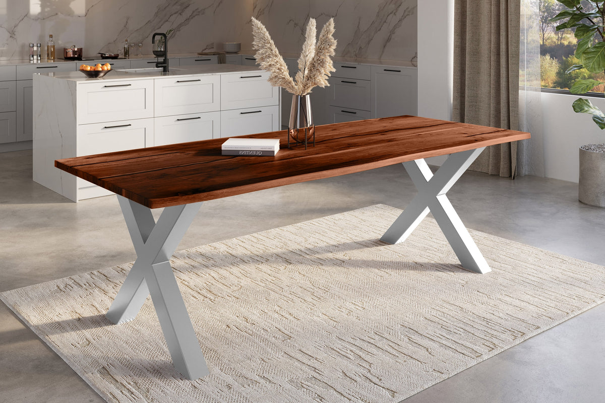 #300x100 #nussbaumfarben #x-gestellsilber