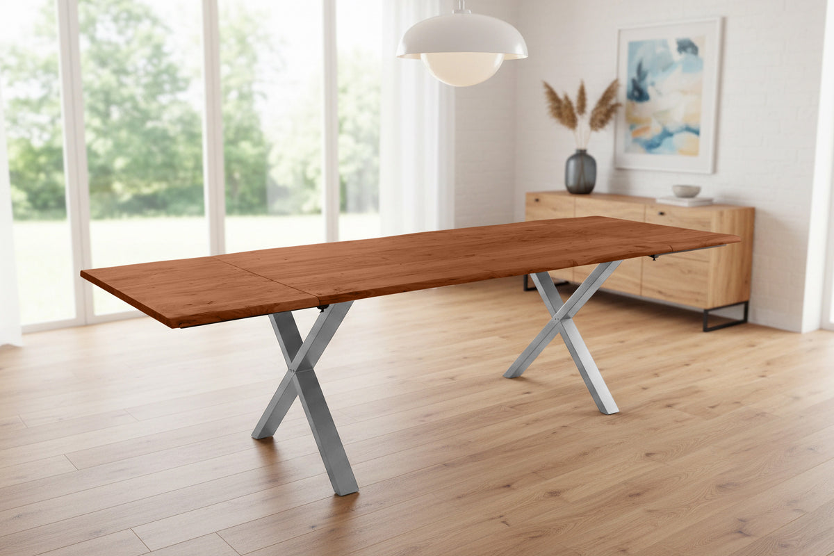 #180x90 #nussbaumfarben #x-gestellsilber