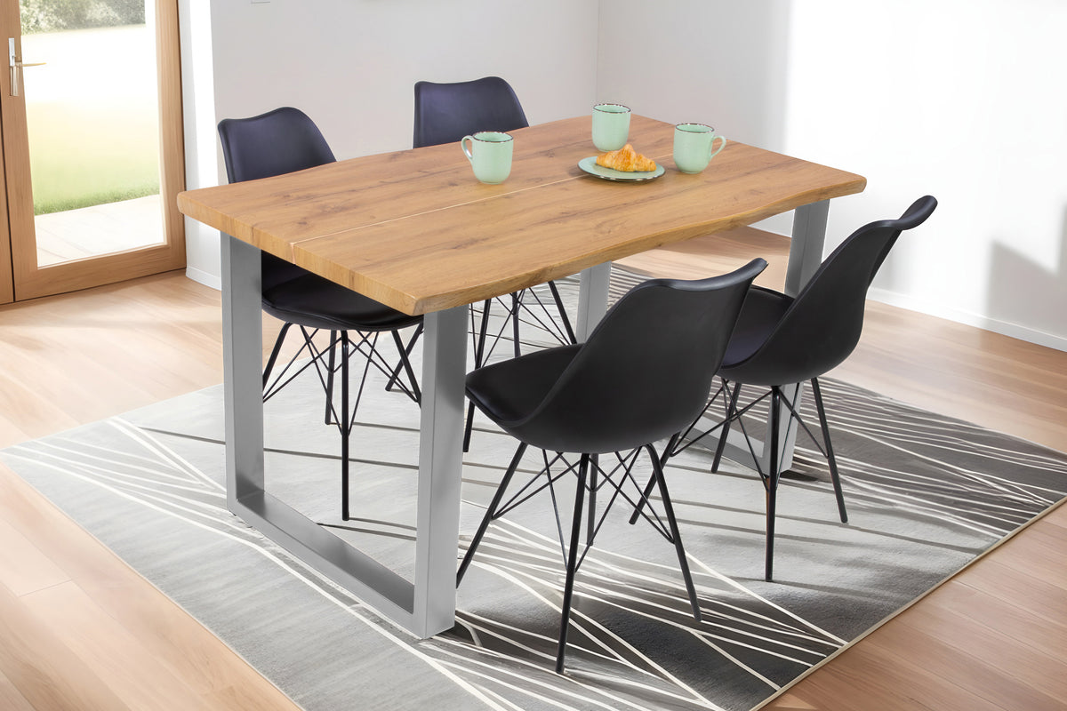 #140x80 #eichefarben #u-gestellsilber
