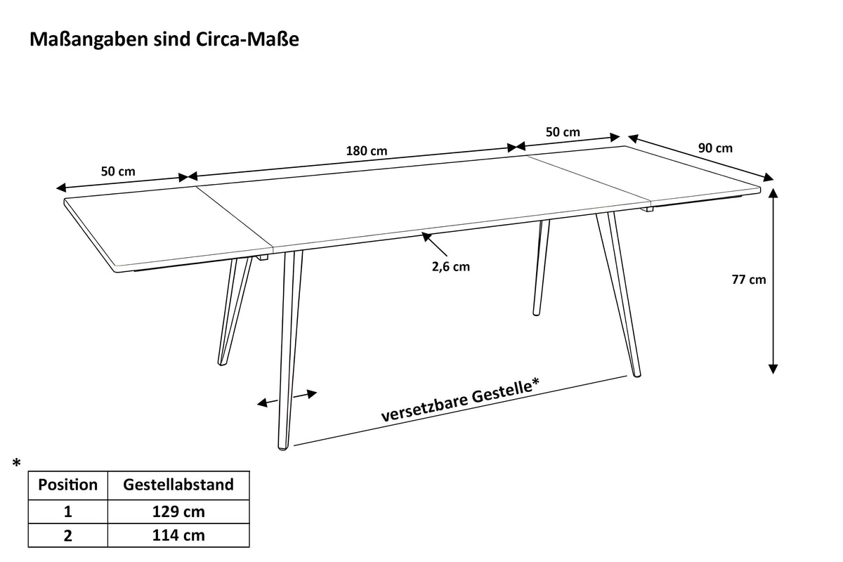 #180x90 #naturfarben #vierfuß-gestellsilber