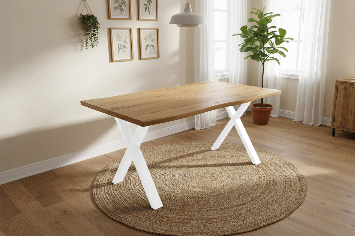 #140x80 #eichefarben #x-gestellweiß