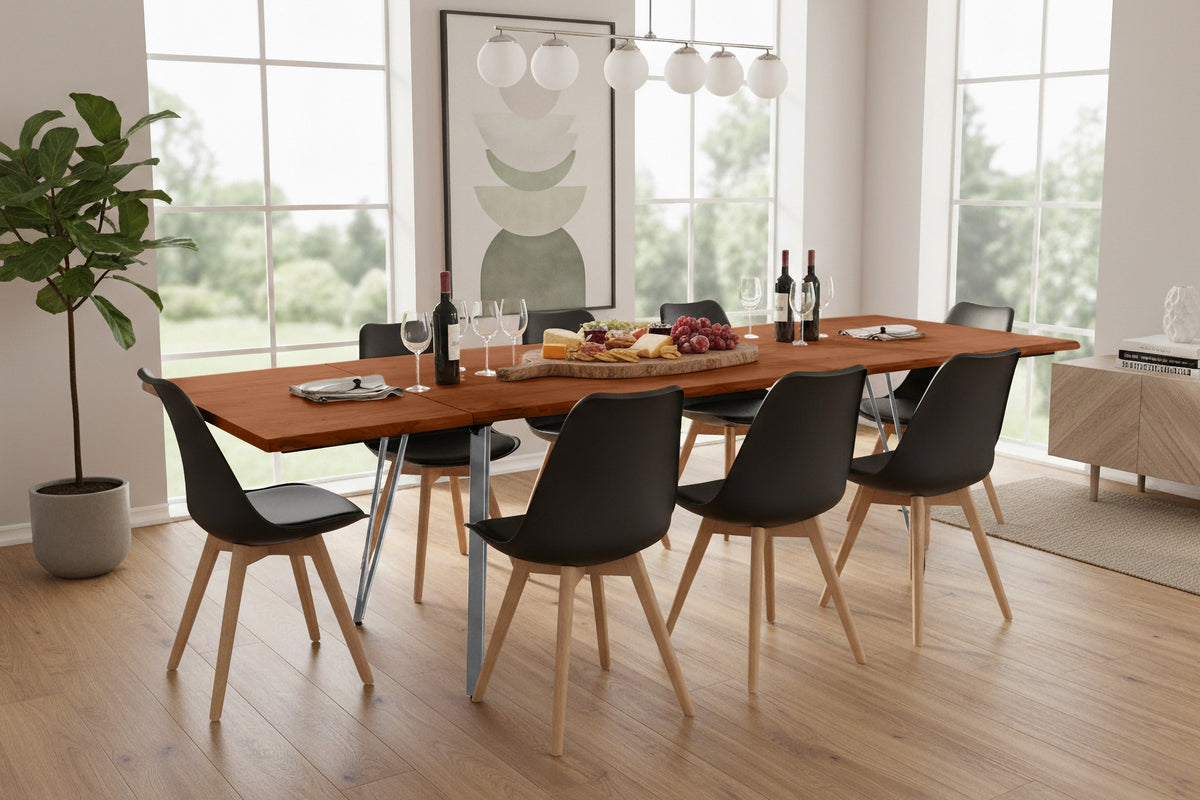#180x90 #nussbaumfarben #vierfuß-gestellsilber