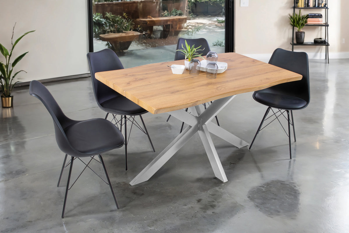 #140x80 #eichefarben #spider-gestellsilber