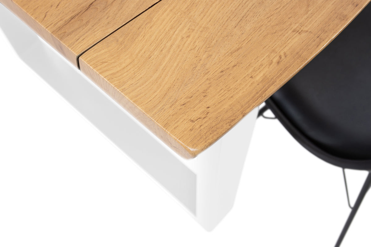 #140x80 #eichefarben #u-gestellweiß