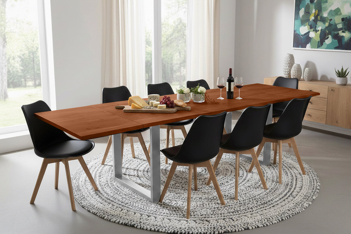#180x90 #nussbaumfarben #u-gestellsilber