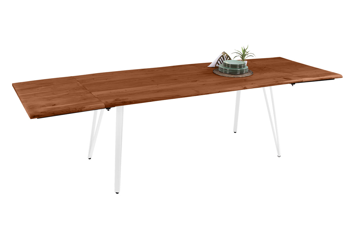 #180x90 #nussbaumfarben #vierfuß-gestellweiß