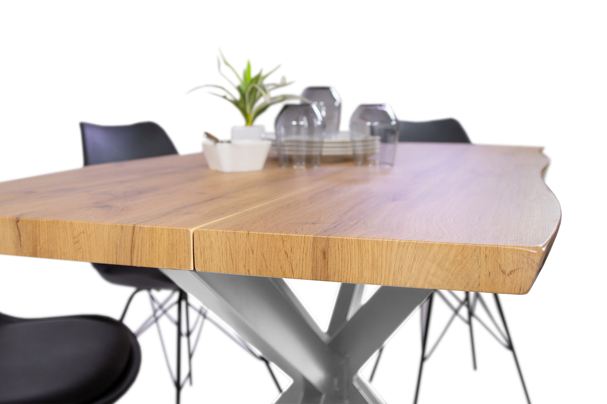 #140x80 #eichefarben #spider-gestellsilber