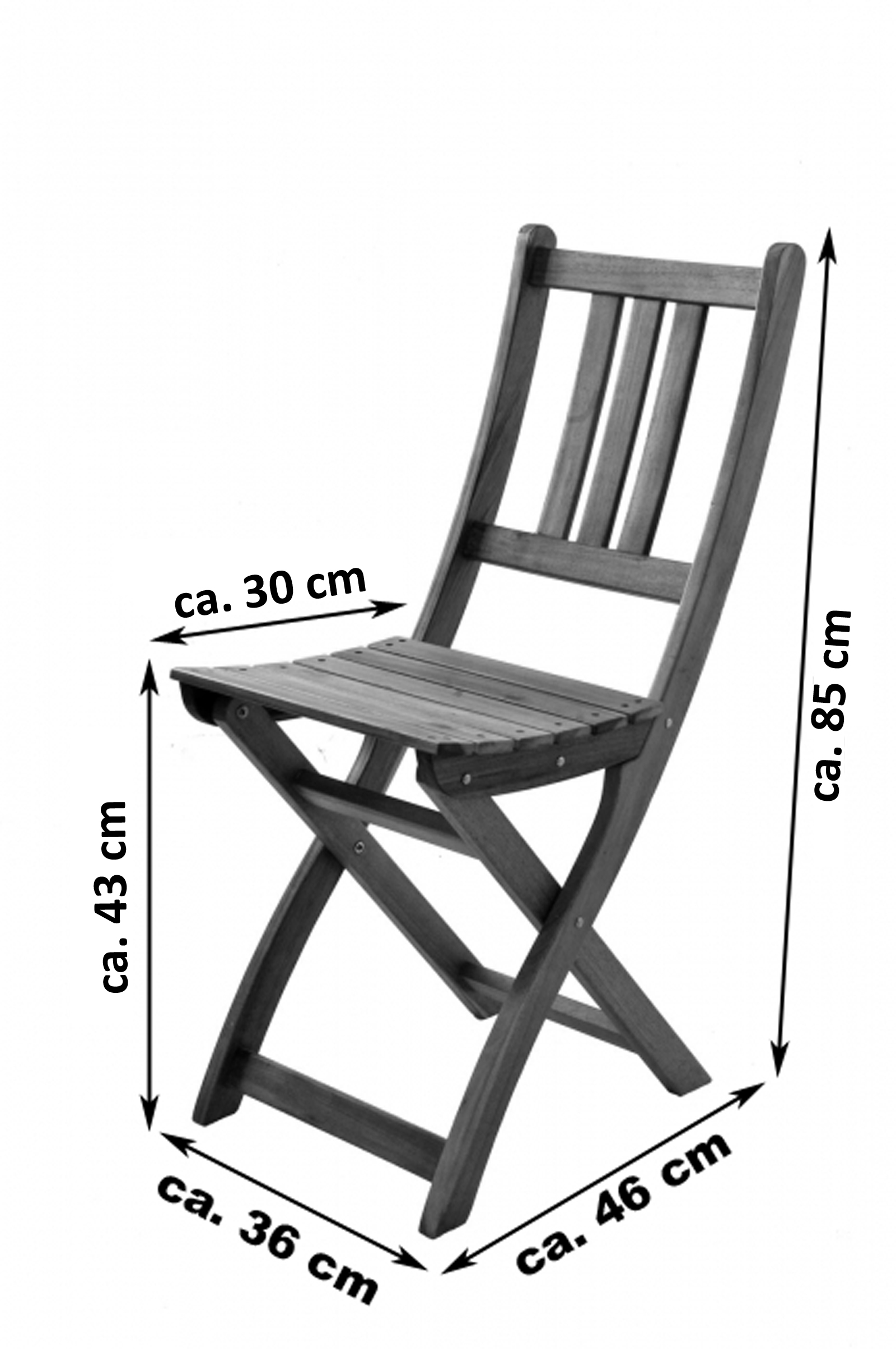  Balkonmöbel Akazie 3tlg. Klapptisch 70 x 45 ALEXA/BLOOM