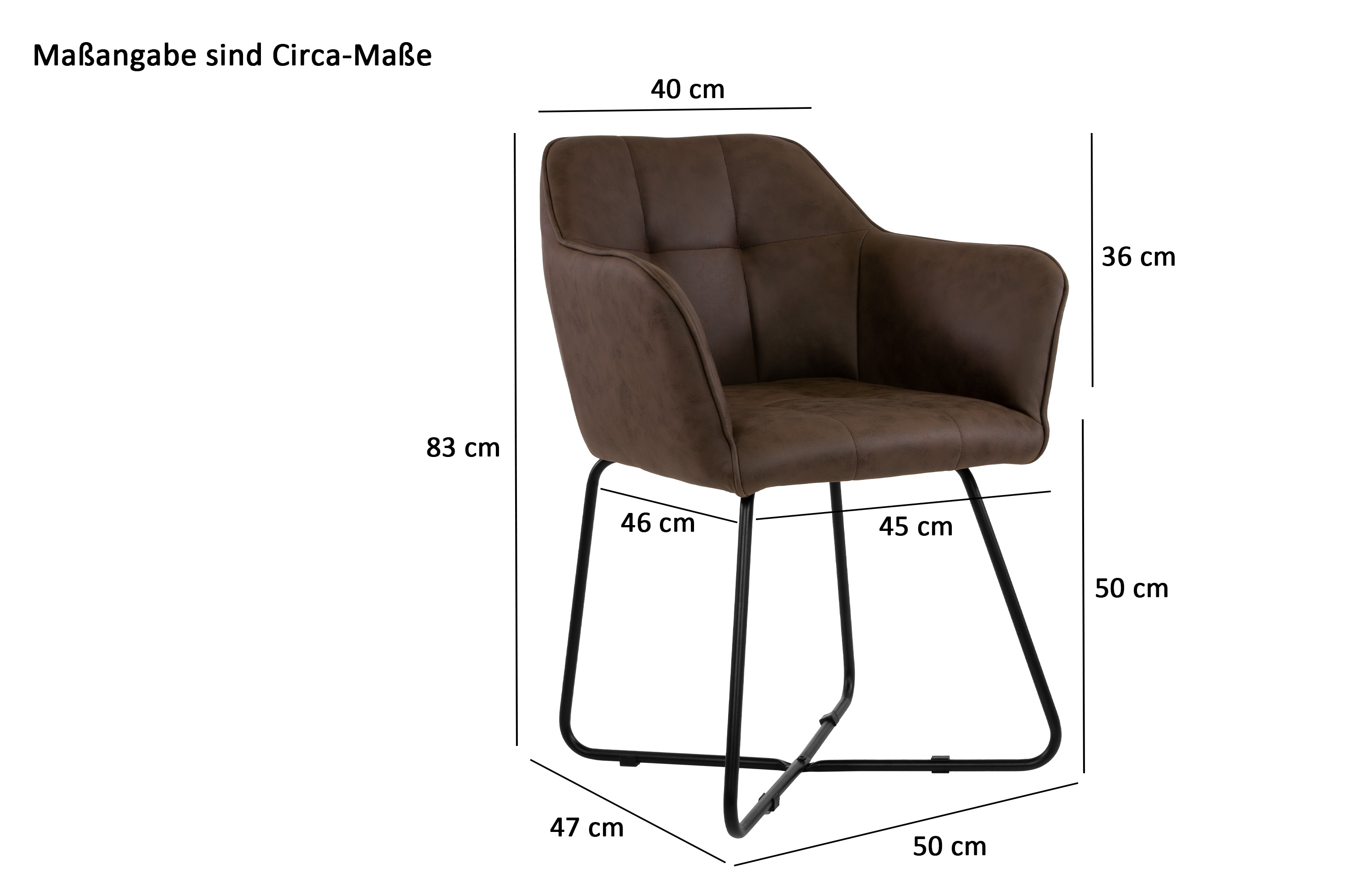 Esszimmer Armlehnstuhl Wildlederoptik Metallbeine schwarz KIRIN