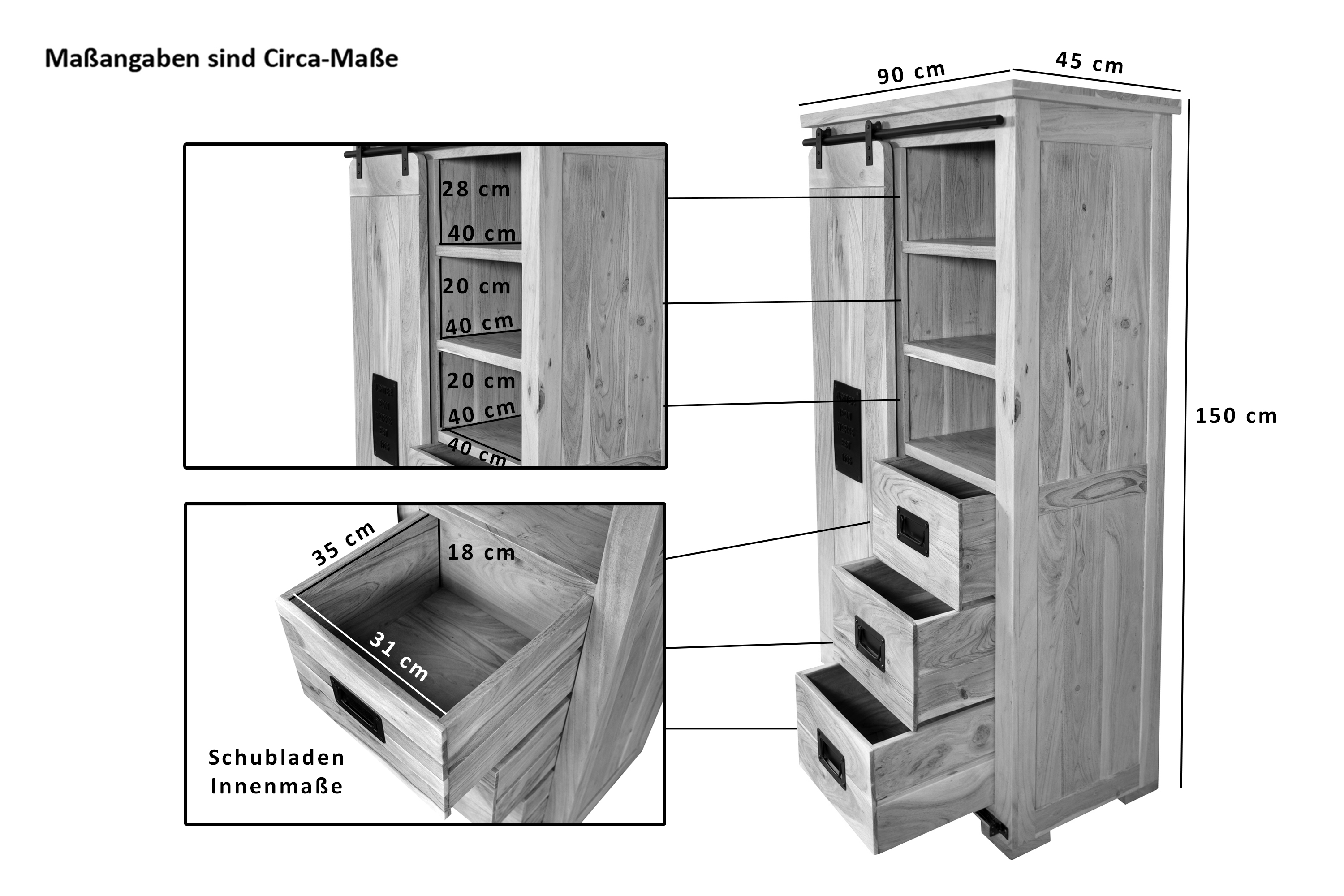 Highboard_Schiebetuer_4Schubfaecher_90x150x45_09